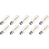 Lighto | LED-hehkulanka | Suuri E27-sokkelo | Putkilamppu | Kirkas | 45mm | 5W | 10 kpl