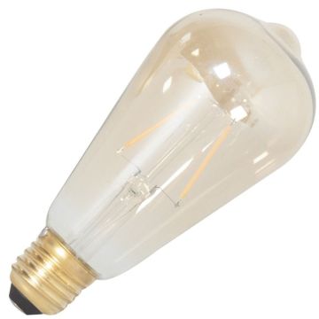 Calex | LED filament | Grote fitting E27 | Edison lamp | Goud | 64mm | 3.5W