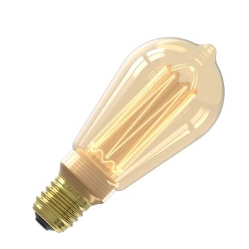 Calex | LED-hehkulanka | Suuri hehkulamppu E27 | Rustiikkinen ST64 | Kulta | 3,5W