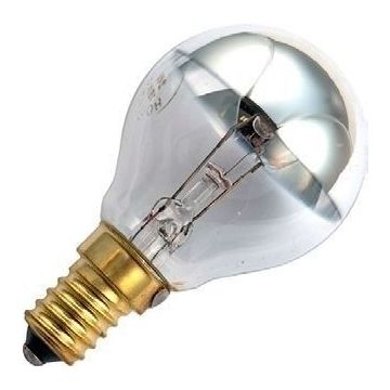 SPL | Halogeen kopspiegellamp | Kleine fitting E14 | Kogellamp | Zilver | 45mm | 28W