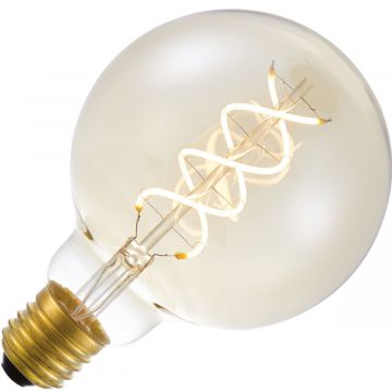 Lighto | LED filament | Grote fitting E27 | Globelamp | Goud | 95mm | 5W