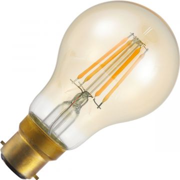 Lighto | LED filament | Bajonetfitting B22d | Standaardlamp | Goud | 60mm | 4W