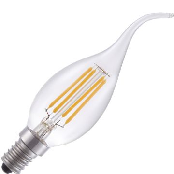 Lighto | LED filament | Kleine fitting E14 | Kaarslamp tip | Helder | 35mm | 4W