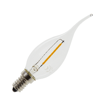 Lighto | LED filament | Kleine fitting E14 | Kaarslamp tip | Helder | 35mm | 1W