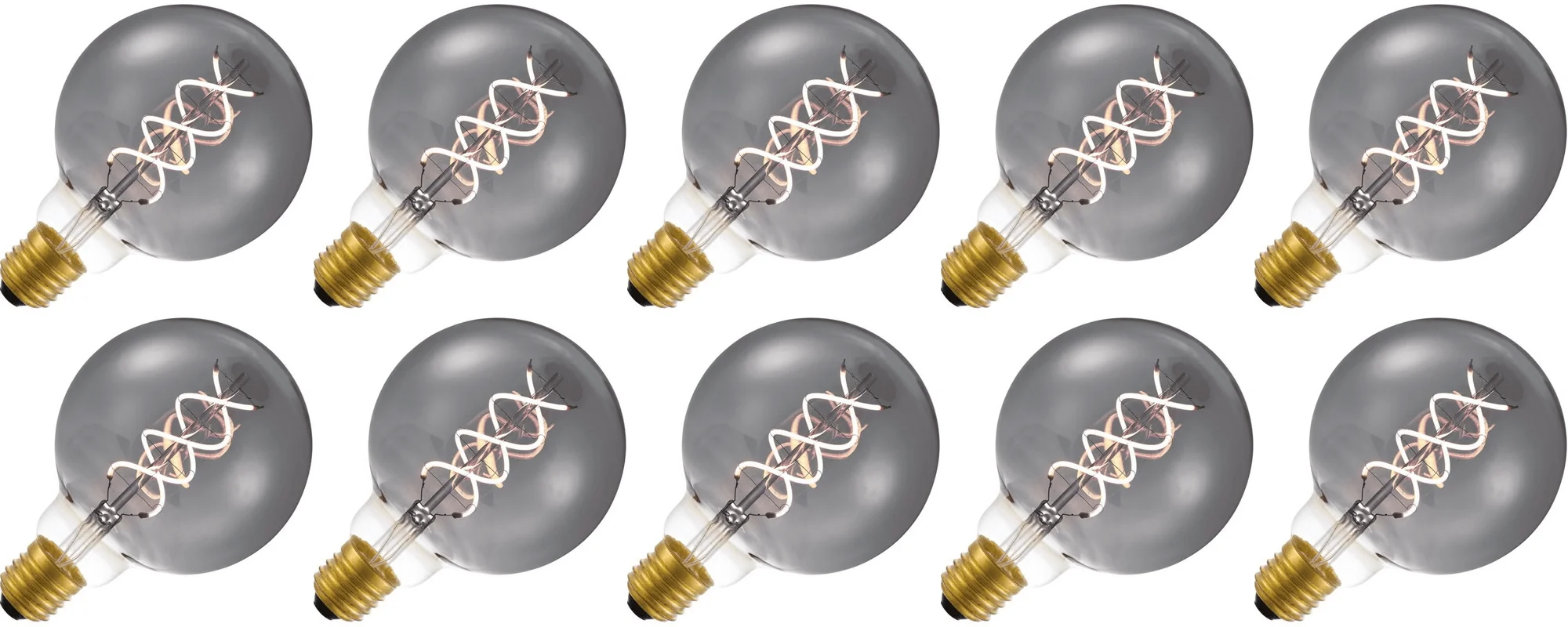 Lighto | LED-hehkulamppu | Suuri kanta E27 | Globelamp | Musta | 95mm | 5W | 10 kpl.