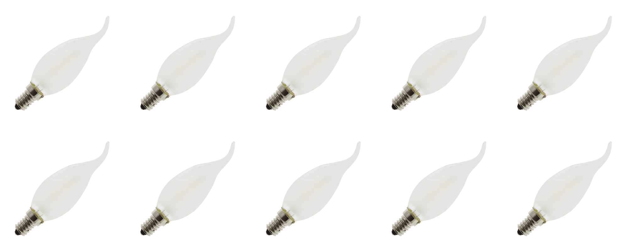 Lighto | LED-hehkulanka | Pieni E14-sarja | Kynttilävalaisimen kärki | Matta | 35mm | 1W | 10 kpl.