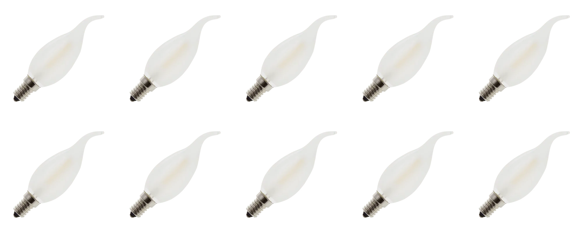 Lighto | LED-hehkulanka | Pieni E14-sokkelo | Kynttilävalaisimen kärki | Matta | 35mm | 2W | 10 kpl.