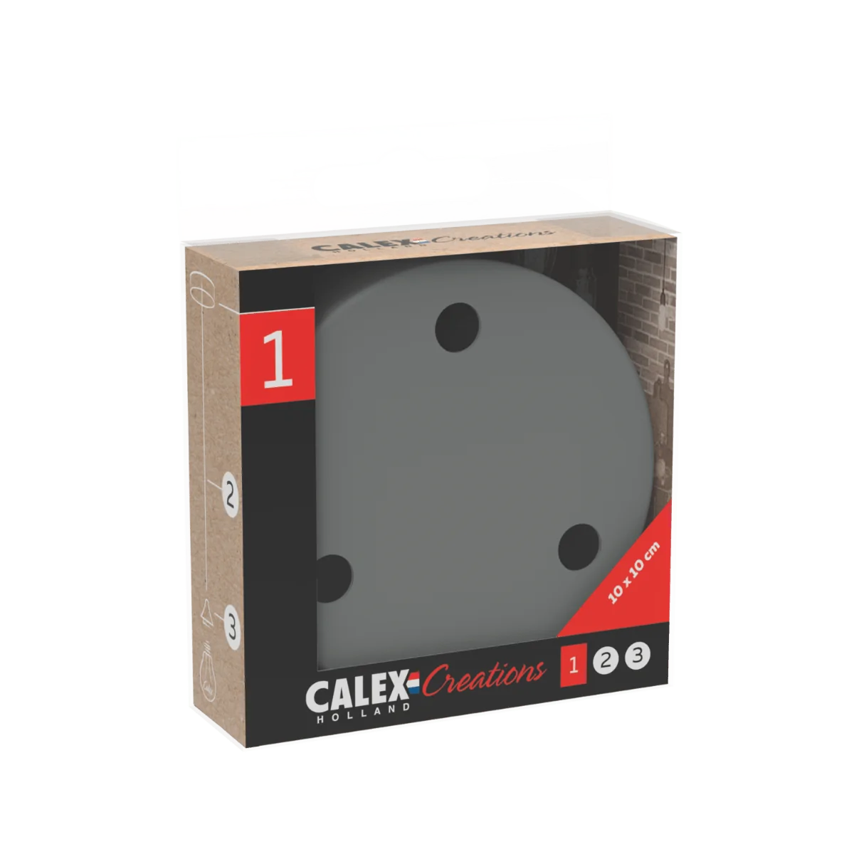 Calex | Metallinen kattolevy | Ø100mm | 3 reikää | Betoni
