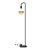 Calex | U-Line-lattiavalaisin | Musta | E27-asennus | On/off-kytkimellä | Max. 1x60W | H155cm | 180cm kaapeli