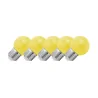 Lighto | LED-lamppu | Suuri kanta E27 | Keltainen | Pallolamppu | 45mm | 1.5W | Himmennettävä | 5-pack | Sopii lampunvarjostin kaapeliin.