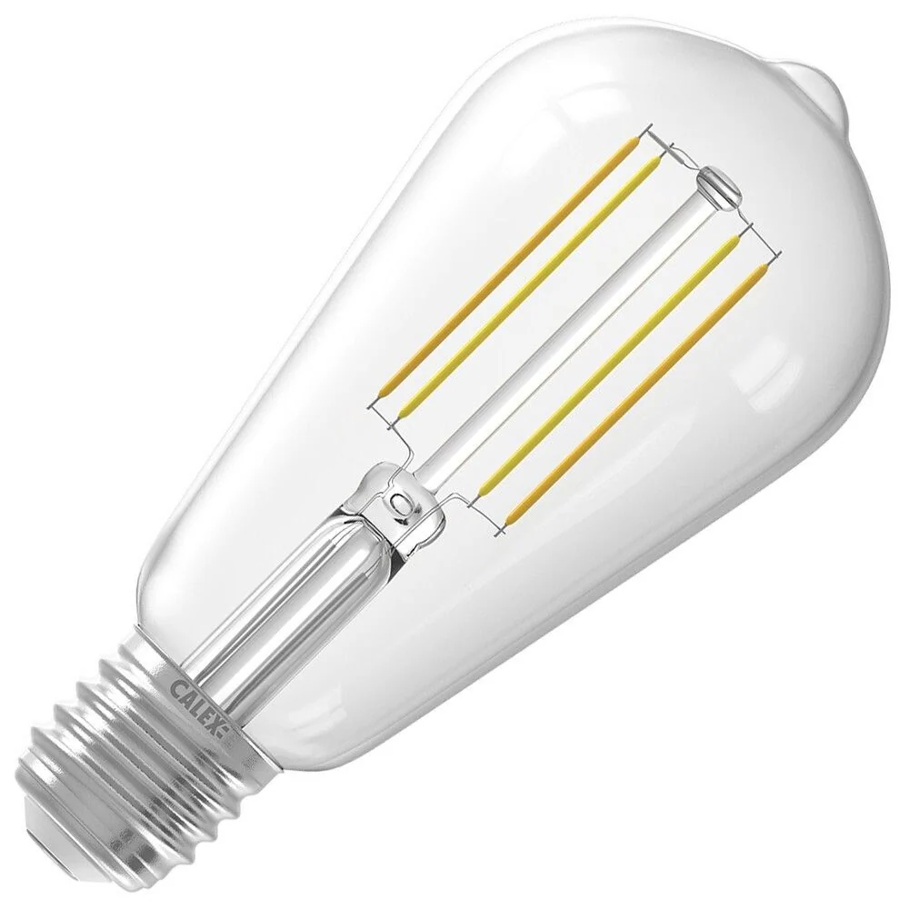 Calex | LED-hehkulanka | Suuri kanta E27 | Edison-lamppu | Kirkas | 64mm | 7W