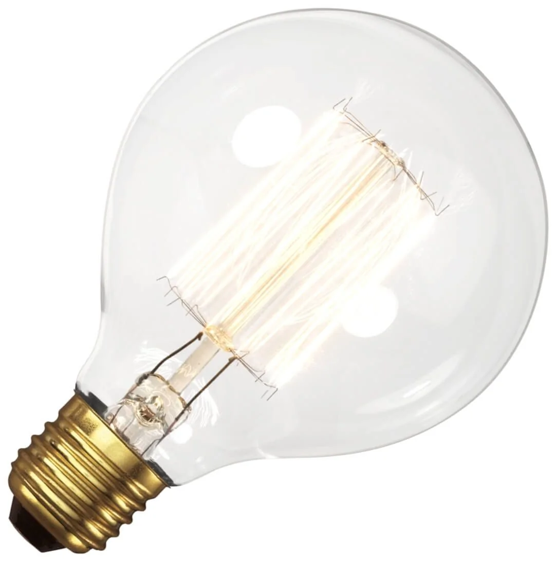 Hiililamppu Globe | Suuri kanta E27 Himmennettävä | 60W 125mm