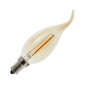 Lighto | LED-hehkulanka | Pieni sovitin E14 | Kynttilälyhdyn kärki | Kulta | 35mm | 1W